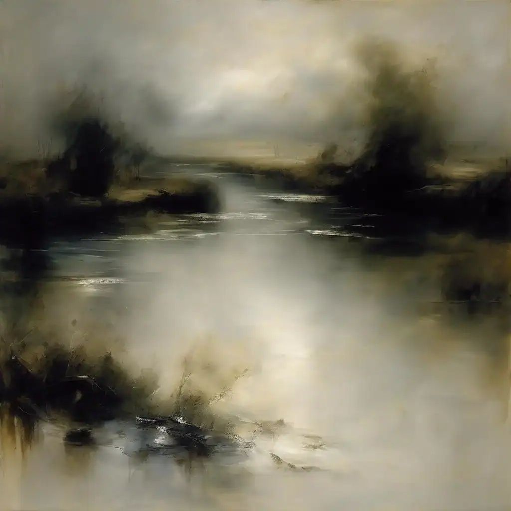 Paysage avec large rivière – Eugene Carriere